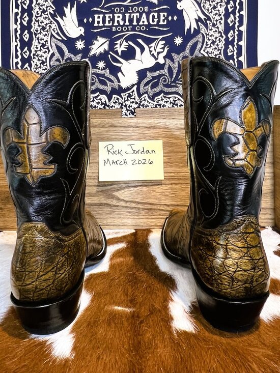 Custom Bespoke Giant American Alligator Cowboy Boots in Men\'s Size 11D main image 7